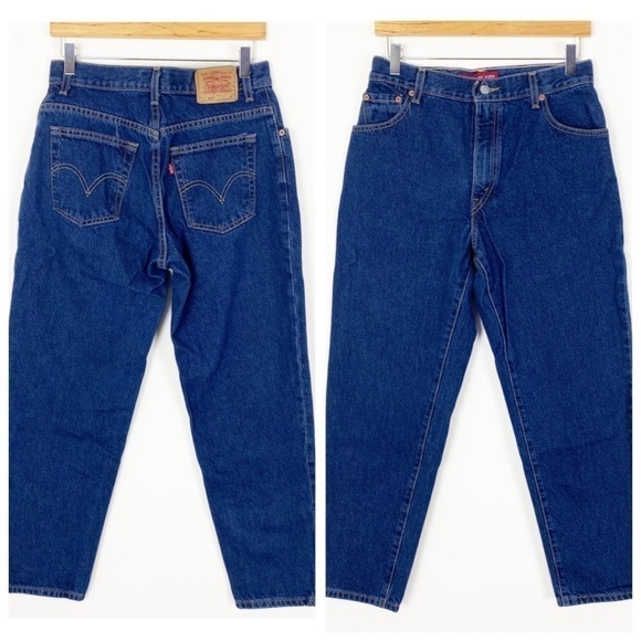 VINTAGE Y2K LEVI’S 550 High Waisted Relaxed Straight Tapered Mom Jeans 12 Short - Picture 1 of 11